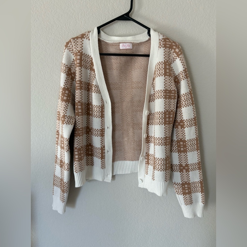 Pink Lilly Neutral Knit Cardigan Sweater - Picture 5 of 7